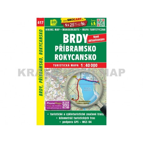 Turistická mapa č. 417 Brdy, Příbramsko, Rokycansko 1:40 000