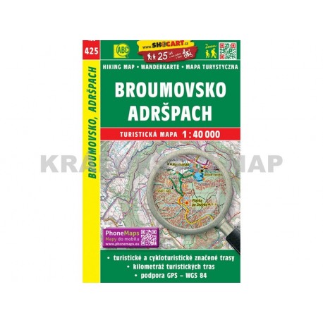 Turistická mapa č. 425 Broumovsko, Adršpach 1:40 000