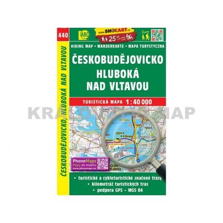 Turistická mapa č. 440 Českobudějovicko, Hluboká nad Vltavou 1:40 000