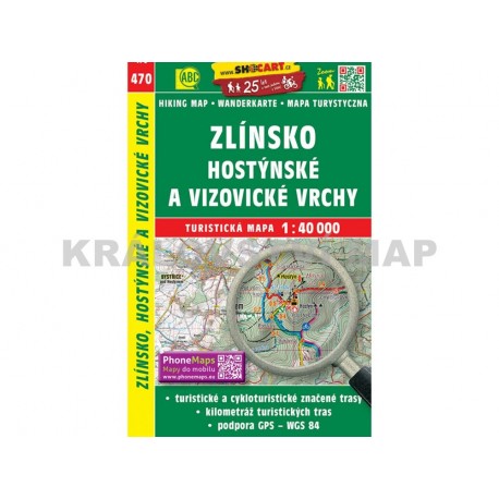 Turistická mapa č. 470 Zlínsko, Hostýnské a Vizovické vrchy 1:40 000